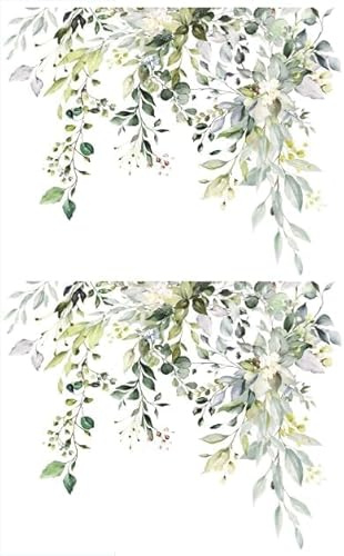 2Pcs Plant Leaves Flowers Toilet Seat Lid Stickers Self-Adhesive Bathroom Stickers Green Leaf Floral Toilet Lid Decals DIY Removable Waterproof for Cistern Decor Decals