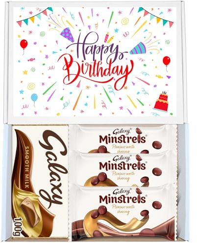 Sweetie Gifts Birthday Chocolate Hamper | Full-Size Smooth Milk, Minstrels | Selection of Milk Chocolate Gift Box | Letterbox-Friendly Birthday Treat for Chocolate Lovers