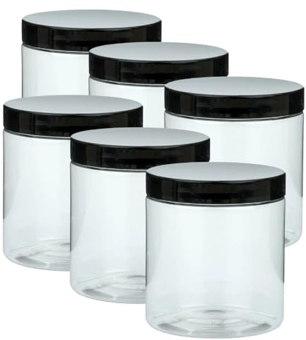 6er Set Kosmetikdosen 250 ml – Leere PET Dosen mit Schraubdeckel – Wiederverwendbar & luftdicht – Für Cremes, Lotionen, Peelings & Kosmetikprodukte