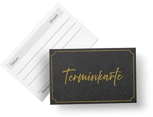 Terminkarten blanko – 50 Karten für Friseur, Kosmetik, Massage – gut beschreibbar mit Datum und Uhrzeit – made in Germany – (Motiv 4)