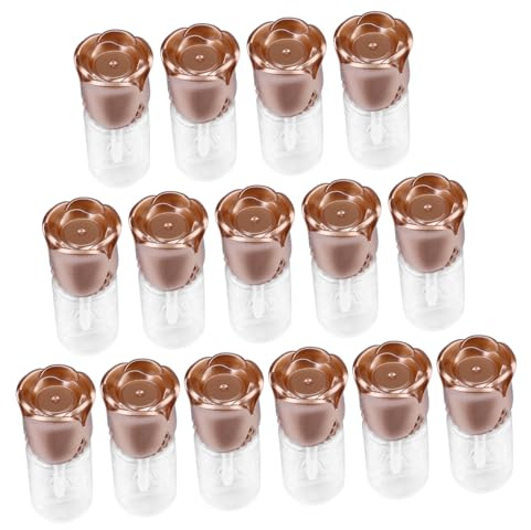 15pcs Rose Shaped Plastic Lip Gloss Tube Refillable Travel Kit | Red Finish, Lightweight Portable Carry, Proper Capacity for Lip Gloss and Lip Oil