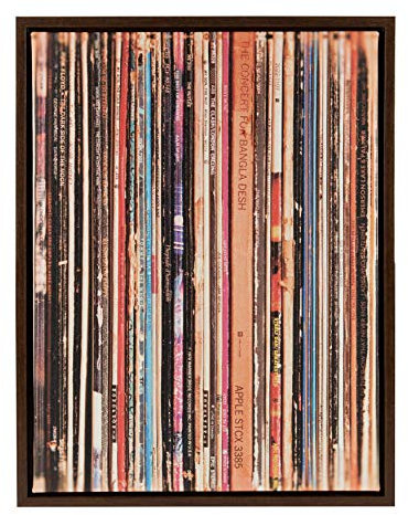 Kate und Laurel Sylvie Record Album Ärmel 18 x 24 Nussbaum Braun gerahmt Leinwand Wand Art von Robert cadloff