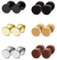 Unisex Rund Hantel 8mm Ohrringe Set Damen Piercing Ohr Herren Edelstahl Holz Cupimatch Ohrstecker