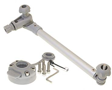 Fasten Set Geberstange (300mm) + Halterung [Runde Basis] für Holz, Alu & Gfk, Farbe:schwarz/alu-Silber