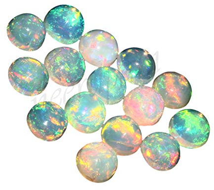 Natural White Welo Feuer Ethiopian opal AAA-Qualität 4 mm runde Form Cabochon kalibrierte Größe lose Edelstein|Natur Ethiopian Welo opal|Ethiopian Welo|Feuersteine ??für Schmuck machen