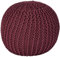 Urban Lifestyle Runder Strick-Pouf, Weinrot