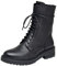 rismart Donna Stivali da Motociclista Pelle Metà Polpaccio Vintage Scarpe da Combattimento SN02932(Nero,38.5 EU)