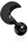 beyoutifulthings 1 Knorpel Ohr-stecker Flat-Top Halb-Mond Cartilage Labret Piercing-s Tragus Schwarz Edelstahl Schraub-Verschluss Steg 6/1,2mm
