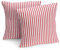 FILU Kissenbezug 50 x 50 cm 2er Pack (Farbe wählbar) Rot/Weiß gestreift - Kissenhülle, Kissen, Sofakissen, Dekokissen, Sitzkissen, 100% Baumwolle, Deko für jeden Raum, Garten und Terrasse