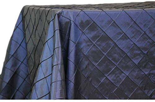 RCZ Décor TAFT-Tischdecke mit Biesen, 228,6 x 335,3 cm, rechteckig, Marineblau, 1 Stück