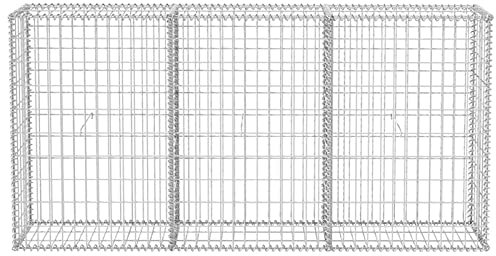 Kstyhome Panier de Gabion Acier 200x30x100 cm Clôture de Jardin Bordure Barrière