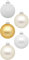 Inge Glas Weihnachtskugeln | Schöne Christbaumkugeln aus Glas | 20 Kugeln in Karton-Box | Christbaumschmuck Weihnachtsbaumschmuck Weihnachtsbaumkugeln (Warm Moment | weiß Gold)