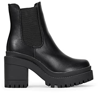 BOSANOVA Botines con elásticos Laterales y Suela de Forma con tacón. Sin Cierre. Calzado para Mujer