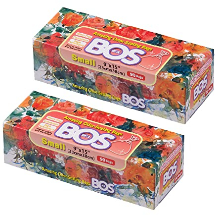 BOS Erstaunliche geruchsversiegelnde Einwegbeutel für Windeln, Stomabeutel und jede Entsorgung von Sanitärprodukten, langlebig und geruchlos, Größe: S, Farbe: Weiß, 90 Stück, 2 Stück (180 Beutel)