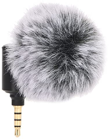Dpofirs Flexibles -Mikrofon für Smartphones, Vlogging-Mikrofon mit Fell-Windschutz für Handy-Vlogging-Podcast-Videoaufnahme-Mikrofon(3,5 mm – 22 dB ± 3 dB)