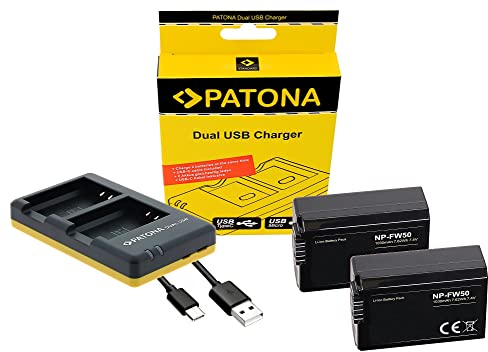 Zubehör Set für die Sony Alpha 6400 / ZV-E10 | 2 Akku (1030mAh) + USB-C Ladegerät kompatibel mit Sony NP-FW50 | Akku-Gehäuse aus feuerhemmenden V1 Material