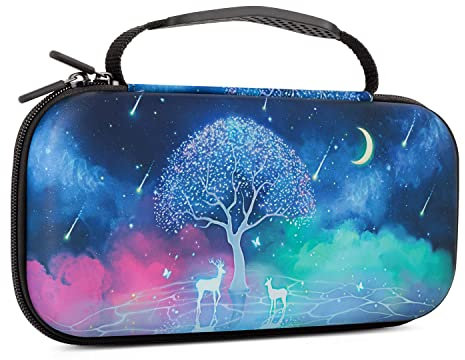 Lokigo Custodia per Nintendo Switch, custodia OLED per Nintendo Switch, custodia da trasporto per ragazze e ragazzi, con 16 slot per schede di gioco, custodia da trasporto per console Nintendo Switch