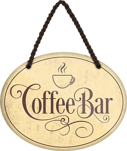 schilderkreis24 – Blechschild Lustiger Kaffee Spruch “Coffee Bar“ Deko Geschenkidee Mann Frau 18x14cm