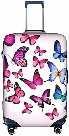 TOPUNY Housse de protection pour valise, chariot imprimé papillons roses