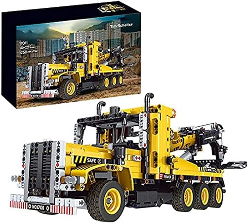 Tirff Technic Remorquage Jeu de Construction, Le Camion de Remorquage, Engin de Chantier, Jouet de Construction, Maquette avec Grue, Compatible avec Lego Technic -1250 Pièces