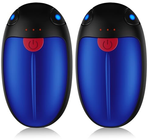 Hand Warmers Rechargeable 2 Pack, Electric Hand Warmers Reusable 20 Hrs Warmth, USB Hand Warmer with 3 Levels Heat Up to 57°, Portable Pocket Handwarmers for Hiking Golf Raynaud's Arthritis(Blue)