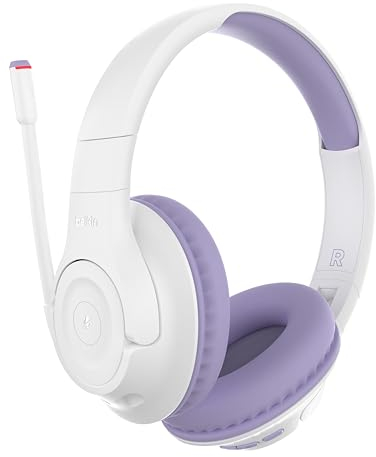 Belkin SoundForm Inspire Wireless Over-Ear Headset for Kids, On-Ear Headphones for Girls and Boys, Online Learning, & Travel with Built-In Microphone - Compatible with iPhone, iPad, Galaxy, and More