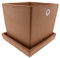 CERÁMICA ESPAÑA | Pots en argile rouge | Pots décoratifs | Pots en céramique | Pot extérieur | Pot intérieur | Pot carré - Modèle J01 | 25 x 25 x 22 cm | Assiette incluse
