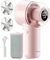 Fabric Shaver, 𝟮 𝗶𝗻 𝟭 Rechargeable Lint Remover with Brush, Large Sweater Shaver with Digital Display, 3 Speeds Lint Shaver, 6-Leaf Blades Lint Remover for Clothes, Sofa, Bedding, Pink