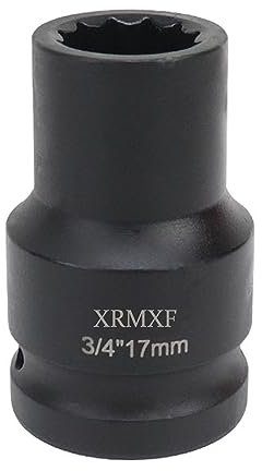 XRMXF Douille à chocs 12 pans, 20 mm (3/4) Écrou à impact, CR-MO 24mm