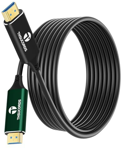 Thsucords 8K HDMI Fibra Ottica in Cavo 10M, Cavo HDMI 2.1 ad Alta Velocità Supporta 48 Gbps 8K @60Hz 4K @120 Hz HDR Dinamico HDCP 2.2 e 2.3 eARC per PS6, Xbox Series X, PC, TV