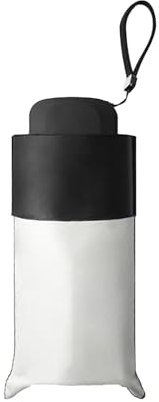 Ruspela Paraguas compacto, UPF50+, paraguas plegable de viaje, 6 varillas, UVA, mini, resistente al viento, protección UV, para mujeres y niñas, blanco, S