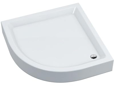 AQUABAD Duschwanne NORMA, Maße 90x90cm Viertelkreis R-55cm für Duschkabine, Duschtasse, 3x Standfüße, Domoplex Ablaufsystem (Siphon), Weiß Acryl