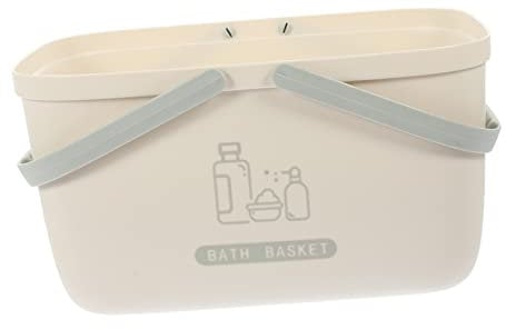 STOBAZA Cesta Portátil para Carrito De Ducha-Cesta organizadora con asa,Cesta para Carrito De Ducha con Orificios De Ventilación,para baño, Cocina el Almacenamiento de cosméticos 26x18x15.3cm
