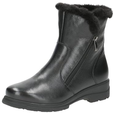 CAPRICE Comfort Damen Winterstiefel ohne Absatz mit Reißverschluss Gefüttert, Schwarz (Black Nappa), 38 EU