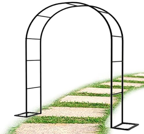 Strong Garden Archway Metal Rose Arch Arbor, Height 220cm, Width:120~350cm, Side Width 40cm, Plant Frame For Various Climbing Plant, Wedding Decorations, Easy Assembly (Size : W120 X H220cm)