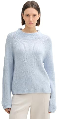 Tom Tailor Damen Cosy Strickpullover mit Wollanteil