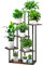 YOCOMEY 7-Tier Hölzern Blumenregal Pflanzenregal, Mehrstöckig Blumenständer Pflanzenständer Blumenbank Blumentreppe Pflanzentreppe Standregal für Innen Garten Balkon Deko(Schwarz Eiche)