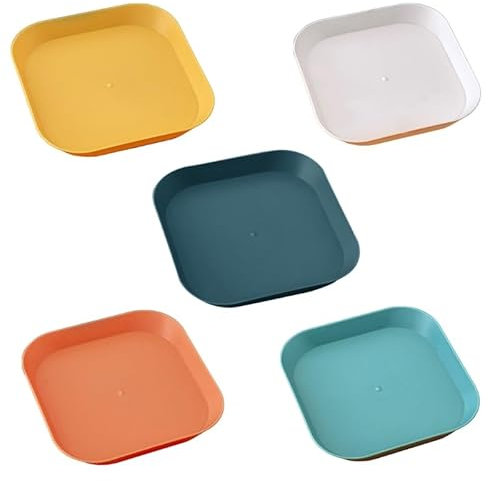 BABYVIVA Piatto quadrato in plastica da 12,7 cm, vassoio per snack e dessert, per verdure, frutta, torte, dessert, snack, vassoio da portata