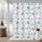 AIBIIN Rideau de douche d'hiver flocon de neige bleu motif neige rideaux de bain décoration de Noël pour salle de bain matériau polyester imperméable durable avec 12 crochets 180 x 180 cm