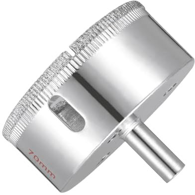 CoCud Diamond Drill Bits, 70mm Cutting Diameter, Nickel-plated Coating Diamond Core Drill Hole Saws - (Applications: for Glass Precision Drilling Bits Tools), 1-Pieces