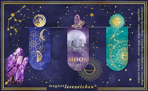 Magnetlesezeichen Moonlight | Buchseitenmarkierung | Bookmarker | Lesezeichen für Vielleser | Geschenk für Buchliebhaber