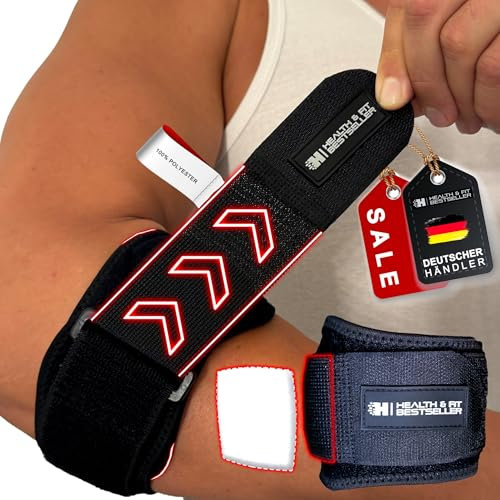 Unterarmbandage von HEALTH & FIT – Komfort und Stabilität bei Sport & Alltag. Unterstützt die Unterarmmuskulatur, ideal bei Überlastung wie Tennisarm oder Golferarm. Unisex.