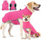 HEYWEAN Hundemantel Winter Wasserdicht Hundejacke mit D-Ring Warm Mantel Hund Fleece Hundepullover Reflektierende Wintermantel für kleine mittlere große Hunde Kleidung Hundejacke Wandern Winterweste