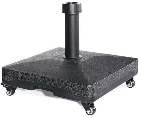 ABCCANOPY Strapazierfähiger Schirmständer mit Rädern, 17 kg Kapazität, befüllbar, Schwarz