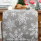 275 x 28 cm Weihnachten Tischläufer Sterne Schneeflocken Läufer Weihnachts Tischdeko Tischdecke Dekoration Tischband für Winter Weihnachtstischläufer Weihnachtsdeko (Dunkelgrau mit weißen Schneeflock)