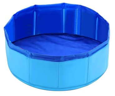 Hinapan 1 Stück Faltbarer Hundepool, Faltbare Hunde Und Katzenbadewanne, Tragbare Hundebadewanne, rutschfeste Badewanne Für Hunde Und Katzen, 30 X 10 cm (Blau, Klein)
