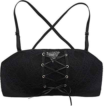 Generico Coppe Silicone Copricapezzoli Adesivi Reggiseno Biancheria intima senza spalline grande da donna Reggiseno antiscivolo raccolto Reggiseno antiscivolo Top Sportivo Donna Reggiseno A (Black, M)