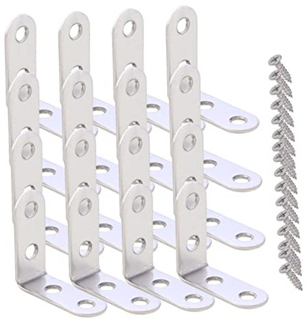 Veemoon 16stücke Verdickte -klammern Für Sichere Möbelbefestigungen Regalklammern Und Eckstreben Schrauben Für Einfache Installation