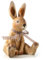 Logbuch-Verlag Keramik Hase zum Hinstellen Osterhase Figur braun Creme Osterdekoration Geschenk zu Ostern 16 cm sitzend