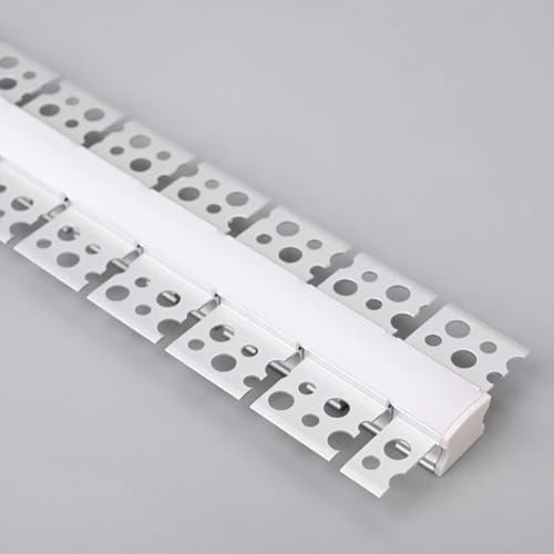 LEDBRITE Flexible Plaster in Aluminium Profile 2M / 6.6FT LED Bendable Aluminium Profile for LED Strip, Channels Diffusers with End Caps and Mounting Clips Plaster ALP5213 (Pack of 6)